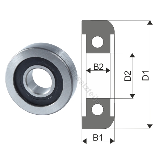 Mastrolle für Gabelstapler - Ø Außen 120,7 mm - Ø Innen 40 mm