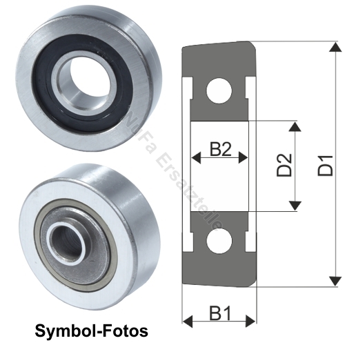 Stützrolle für Gabelstapler - Ø Außen 70,4 mm - Ø Innen 25 mm